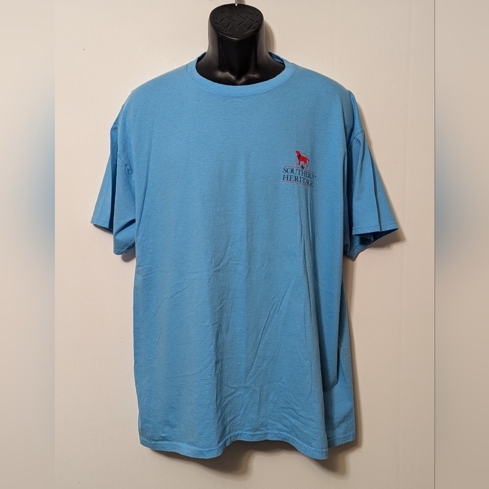 Men's Southern Heritage Fly Fishing Blue T-shirt Size XL